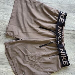 Nike Tan Shorts with Black Waistband
